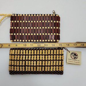 (2) handmade African Beaded Bag, purse, clutch, evening, wallet, wristlet, boho